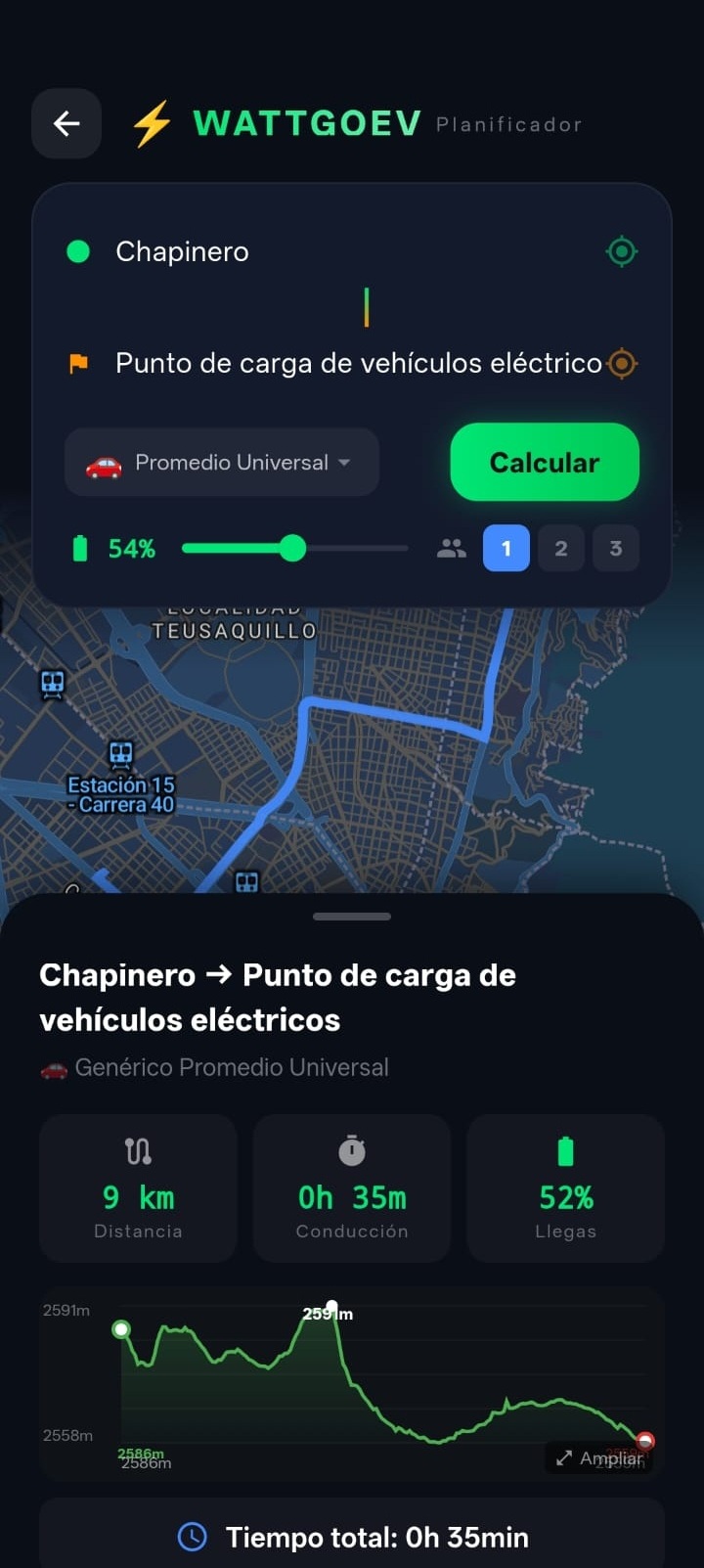 Vista previa de la aplicación